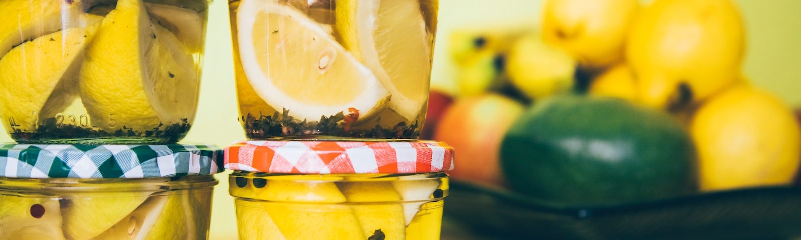 lemon inside jars